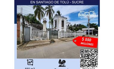 VENTA DE LOTE ESQUINERO EN SANTIAGO DE TOLÚ - SUCRE