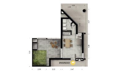Ambiente único al frente con patio de uso exclusivo en venta - Granadero Baigorria