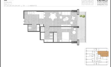 Departamento 2 ambientes en venta  - Godoy Cruz, Palermo