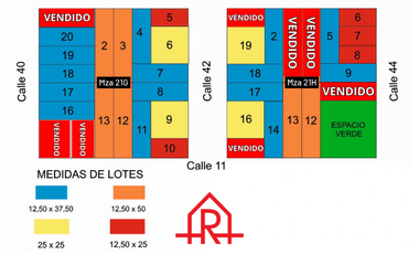 Terrenos en venta (Calles 40, 42, 44 entre 11 y 9)