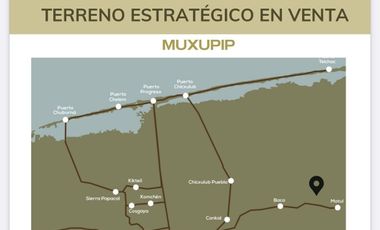 TERRENO ESTRATEGICO  EN VENTA EN MUXUPIP PARA VIVIENDA O USO COMERCIAL MERIDA Y