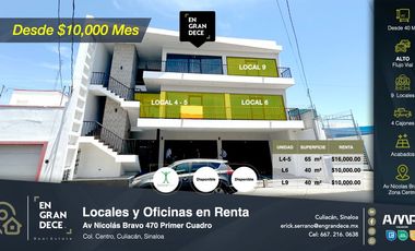 Locales y Oficinas en Renta - Primer Cuadro de la Ciudad - Zona Malecon - Bravo - Centro cuentan con acabados.