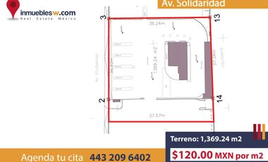 TERRENO EN RENTA EN AV. SOLIDARIDAD, MORELIA