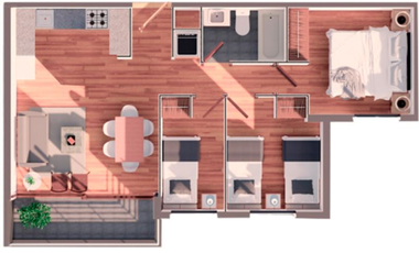 Departamento en Venta en Condominio Parque Tres Volcanes