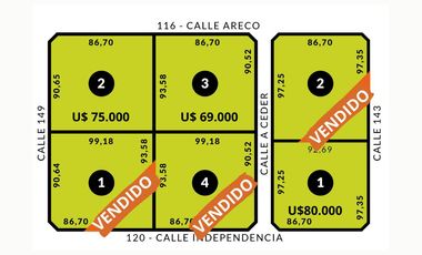 Venta terreno en Lobos, lotes de casi 1ha