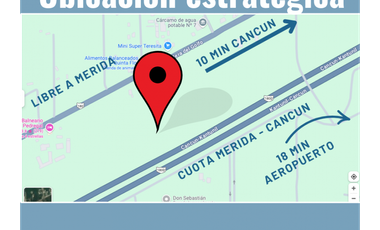 Venta Terreno, $1,000 m2, Carretera Cancún-Mérida. Ejido V. Bonfil