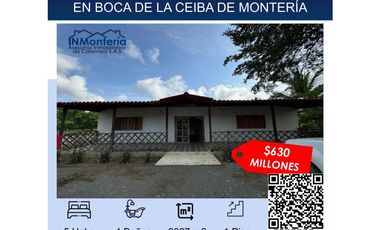 VENTA DE CASA FINCA EN BOCA DE LA CEIBA DE MONTERIA