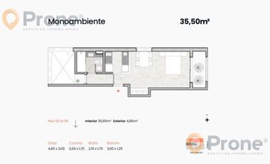 Monoambiente en barrio Abasto