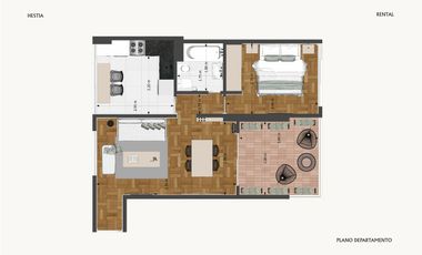 Departamento de 2 ambientes - Alquiler temporal - Zona Palermo Soho