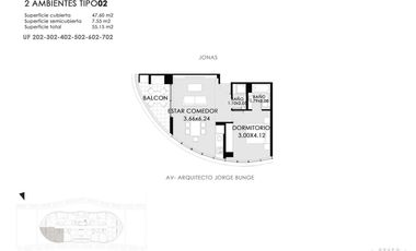 Departamento en venta 2 ambientes en Pinamar