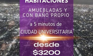 ¡Vive a pasos de la UAEM! Habitaciones AMUEBLADAS en Toluca ¡a 5 minutos de CU!