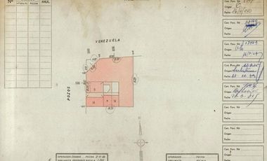Combate y Venezuela: Lote de 15,49 x 14,26: 1157 m2 construibles.
