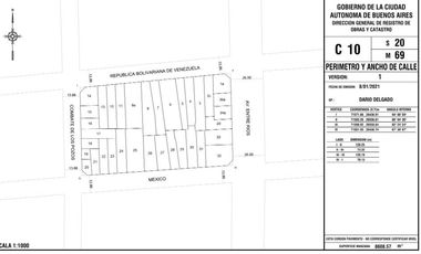 Combate y Venezuela: Lote de 15,49 x 14,26: 1157 m2 construibles.