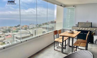 Arriendo Departamento Amoblado, vista al mar, Concón