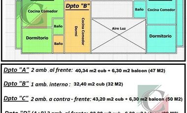 Dpto 2 Amb de 43 mts2 cub. Aprox   6 mts2 aprox de balcon   Avellaneda