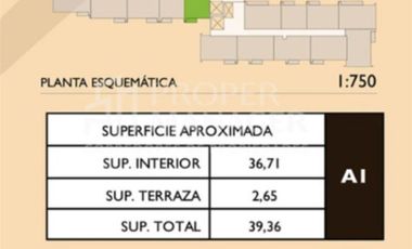 Departamento en Arriendo en Depto 1D-1B 39m2 + Estacionamiento y GC Incluido