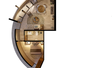 Departamento (B) en Venta Fraccional en Costera Condo en  Chicxulub Puerto