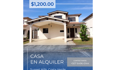 SE ALQUILA CASA EN COSTA VERDE - SUNSET HILLS