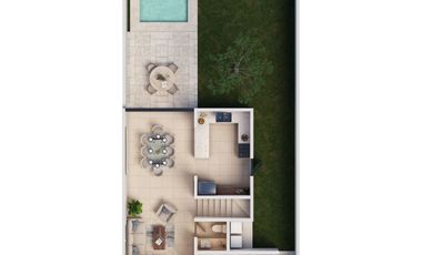 Casa en venta en Privada Residencial de Conkal de dos habitaciones