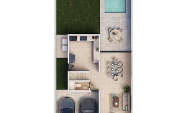 Casa en venta en Privada Residencial de Conkal de tres habitaciones