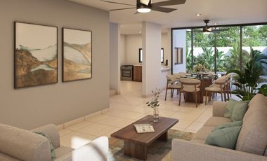 Casa en venta en Privada Residencial de Conkal de tres habitaciones