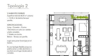 Venta de Pozo. Depto 2 amb. 66 m2 c/balcón y cochera Feb 26. San Isidro Ultimas Unidades!