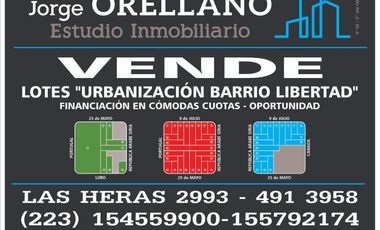 VENTA LOTES SOBRE DE AVENIDA LURO BARRIO LIBERTAD OPORTUNIDAD ÚNICA