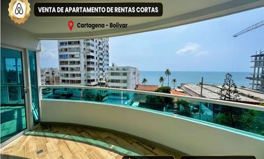 APARTAMENTO EN VENTA EN CARTAGENA PARA RENTAS CORTAS CON VISTA  AL MAR
