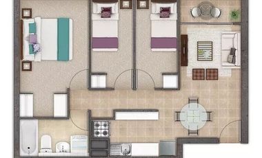 Departamento en Venta en Juan de Barros / Condominio Poeta Pedro Prado