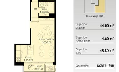 Departamento de dos ambientes en venta, Moron Sur. Excelente proyecto en construcción.