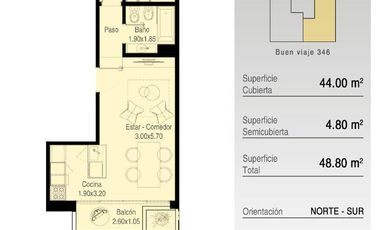 Departamento de dos ambientes en venta, Moron Sur. Excelente proyecto en construcción.