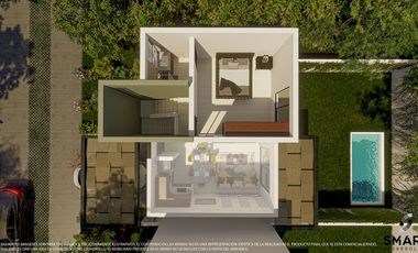 Casa(2R)de Dos Planta en Frida Residencial en Conkal