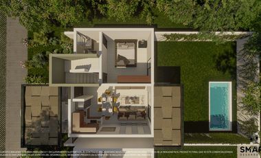 Casa(2R)de Dos Planta en Frida Residencial en Conkal