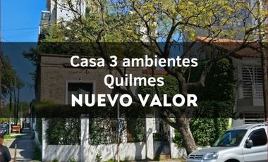 VENTA CASA 3 AMBIENTES CON PATIO Y COCHERA QUILMES