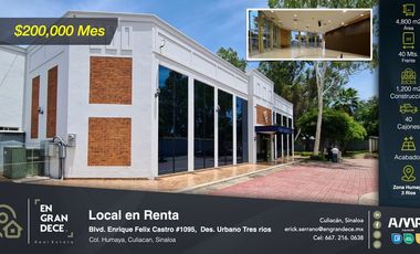 Amplio Local Comercial en Renta Blvd Enrique Felix, Zona Tres Ríos