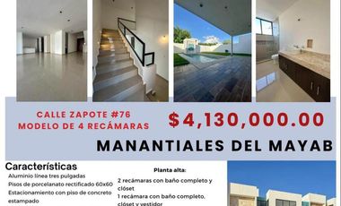 Casa en Venta en Conkal Yucatan 4 Recámaras
