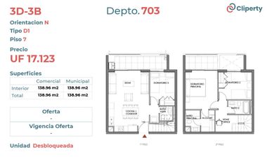 VENTA  Departamentos Nuevos, 3D3B, Los Leones