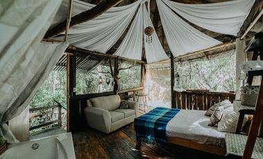 Terreno con Villa y Cenote en Ruta de Los Cenotes, Puerto Morelos