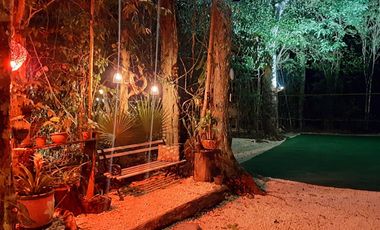 Terreno con Villa y Cenote en Ruta de Los Cenotes, Puerto Morelos