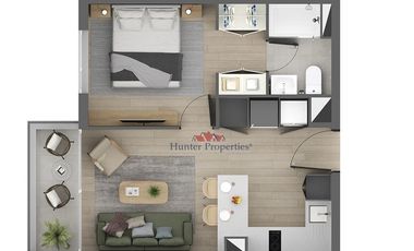 Departamento en Arriendo en Metro Santa Ana. Departamentos Full Servicios
