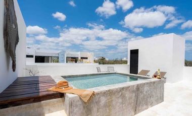 1 BD Loft Ph Private Rooftop with Pool for Sale in TULUM
