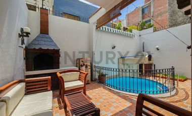 Departamento en primer piso, piscina y área de parrilla en Los Cedros Chorrillos