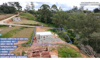 Finca campestre en obra gris en condominio en marinilla 375millones