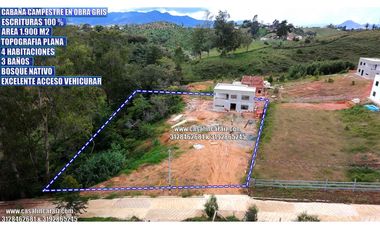 Finca campestre en obra gris en condominio en marinilla 375millones