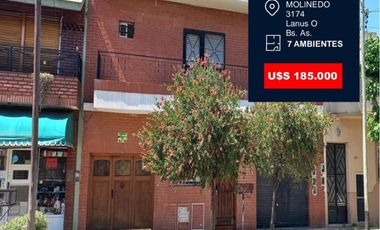 VENTA CASA+ LOCAL+2 DPTOS IDEAL INVERSOR. LANUS