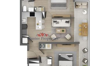 Departamento en Arriendo en Metro Santa Ana.