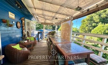 Hermosa parcela con casa y 4 cabañas orilla ruta