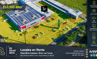 LOCALES EN RENTA PLAZA MIVIA CATALANA, SECTOR AEROPUERTO, TERRANOVA, LEY, ANCLAS LEY, SALUD DIGNA, 24-7 GYM, EMPORIO SUSHI