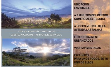 Venta Lote parcelación Medellín poblado balsos palmas vista