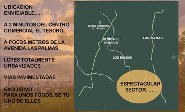 Venta Lote parcelación Medellín poblado balsos palmas vista